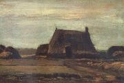 Vincent Van Gogh Farmhouse with Peat Stacks (nn04) USA oil painting artist